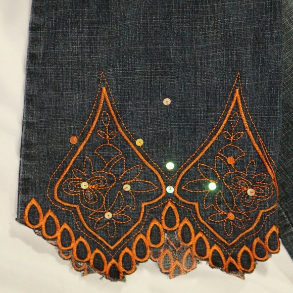 APOLLO JEANS Washed Denim Flared Bottom Jeans Sz 13/14 - Picture 4 of 16